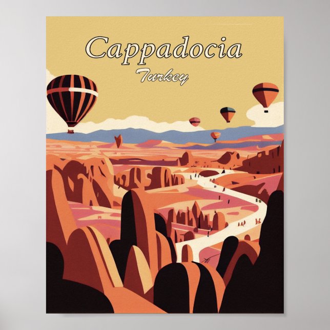 Cappadocia Turkey Minimalist Vintage  Art Poster (Front)