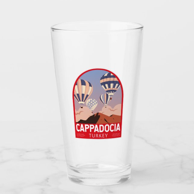 Cappadocia Turkey Retro Travel Art Vintage Glass (Front)