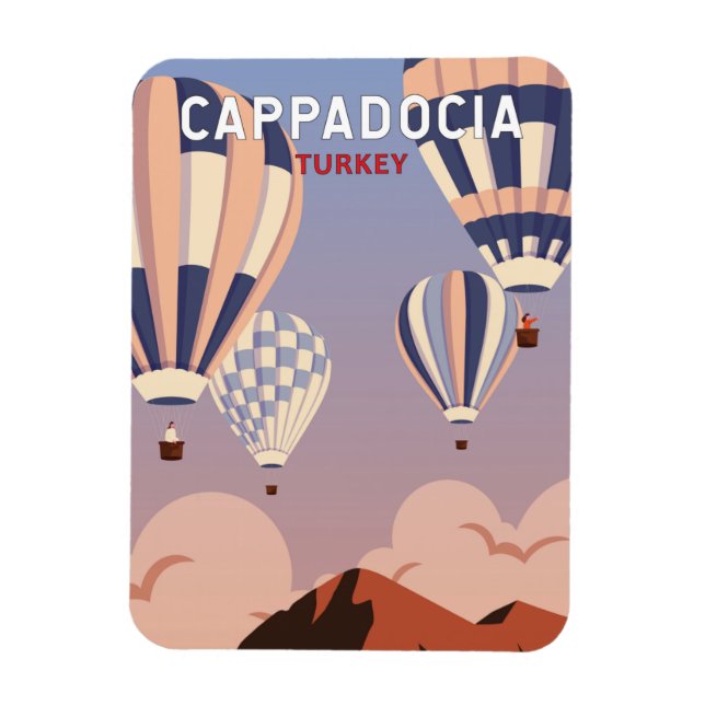 Cappadocia Turkey Retro Travel Art Vintage  Magnet (Vertical)