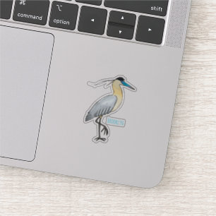 Capped heron bird cartoon illustration