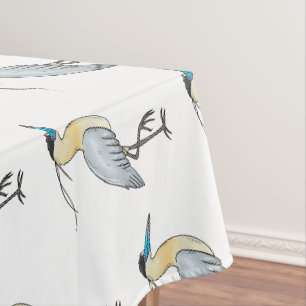 Capped heron bird cartoon illustration tablecloth