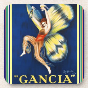 Cappiello Art Deco "Gancia" Ad Coaster Set