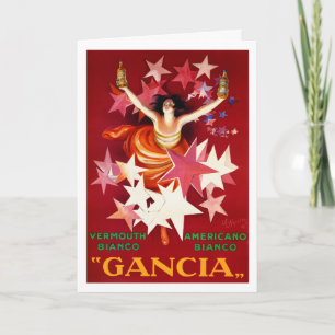 Cappiello Card or Invitation:  Gancia Vermouth