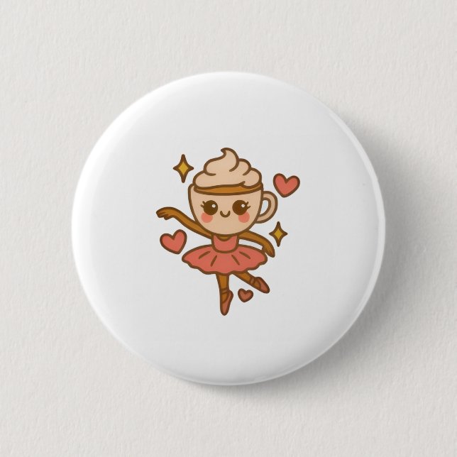 Cappuccina Ballerina Italian ID 2 Inch Round Button (Front)