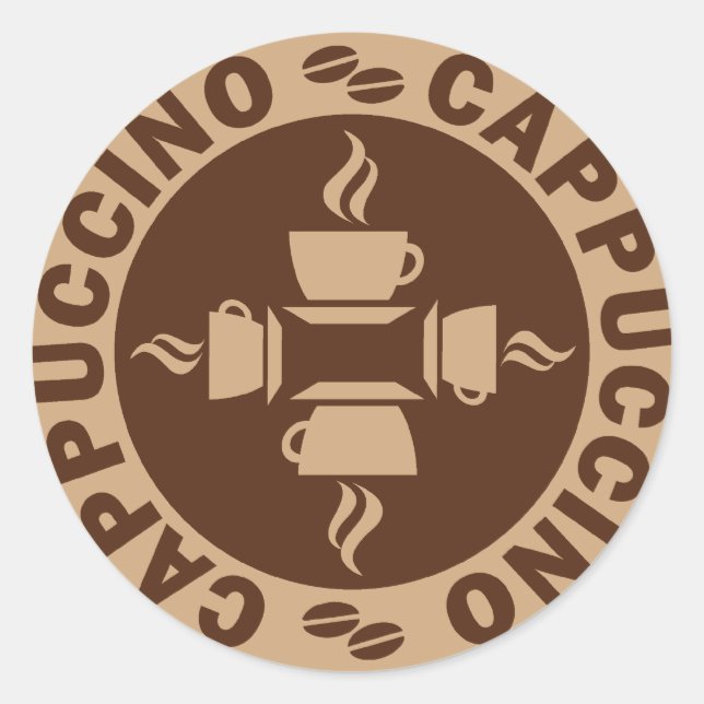 Cappuccino Classic Round Sticker (Front)