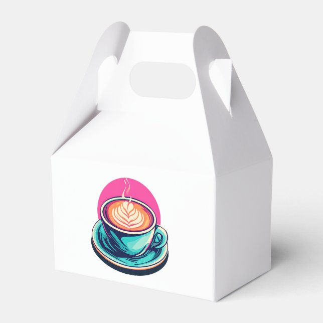 Cappuccino coffee cup favor box (Front Side)