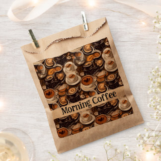 Cappuccino Coffee Oil Paint Pattern Personalized Favour Bag