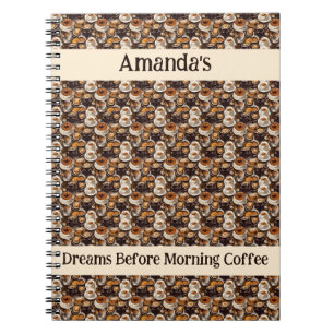 Cappuccino Coffee Oil Paint Pattern Personalized  Notebook