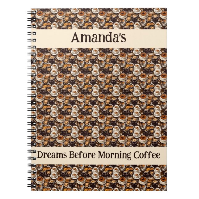 Cappuccino Coffee Oil Paint Pattern Personalized  Notebook (Front)