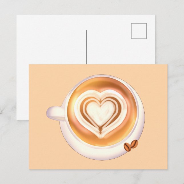 Cappuccino Coffee Postcard (Front/Back)