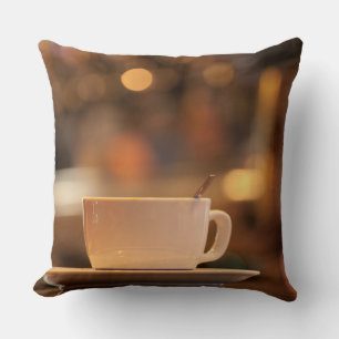 Cappuccino coffee, Venice, Italy Throw Pillow