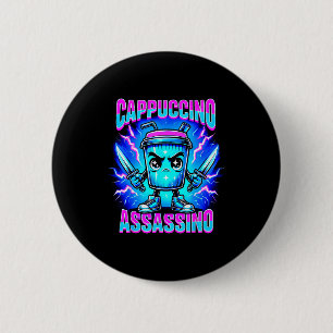 Cappuccino Ino Brainrot Italian Meme  2 Inch Round Button