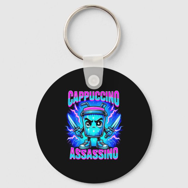 Cappuccino Ino Brainrot Italian Meme  Keychain (Front)