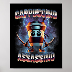 Cappuccino Ino Brainrot Italian Meme  Poster