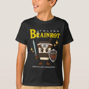Cappuccino Ino Italian Brainrot Retro Gamer Art De T-Shirt