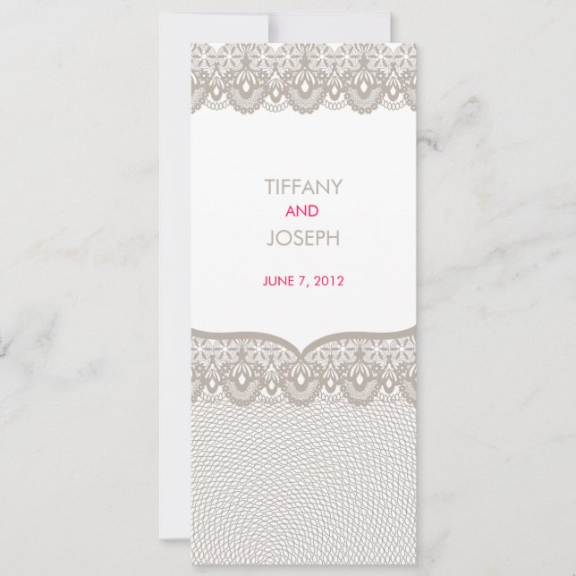 Cappuccino Lace Wedding Invitation (Front)