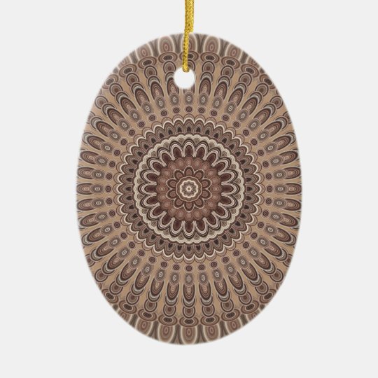 Cappuccino mandala ceramic ornament