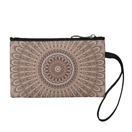 Cappuccino mandala coin purse