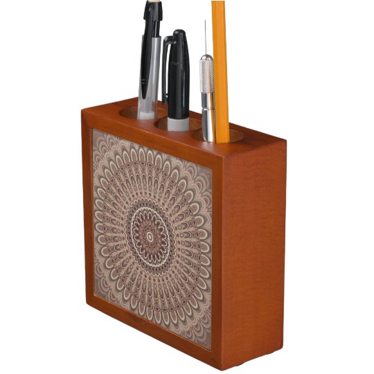 Cappuccino mandala desk organizer