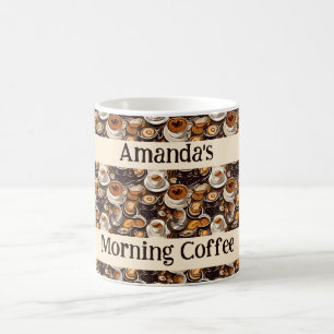 Cappuccino Oil Paint Pattern Personalized  Coffee Mug