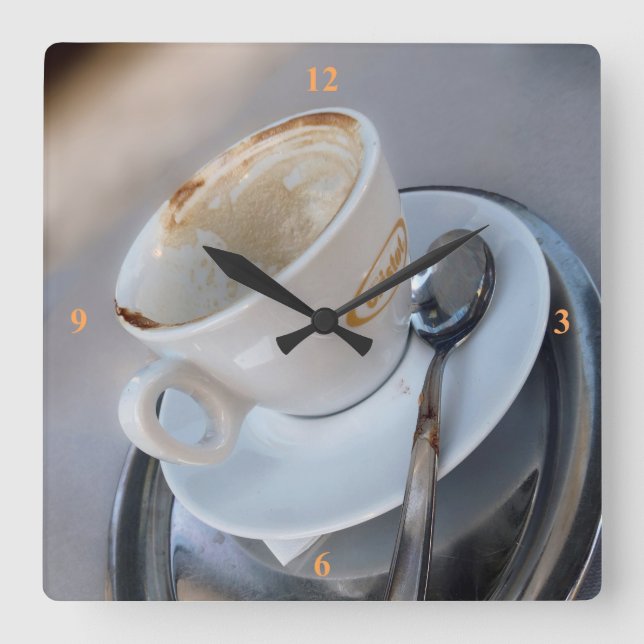 Cappuccino. Square Wall Clock (Front)