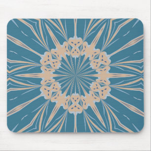 Cappuchino Blues Bold Kaleidoscope Pattern Mouse Pad