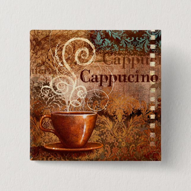 Cappucino 2 Inch Square Button (Front)