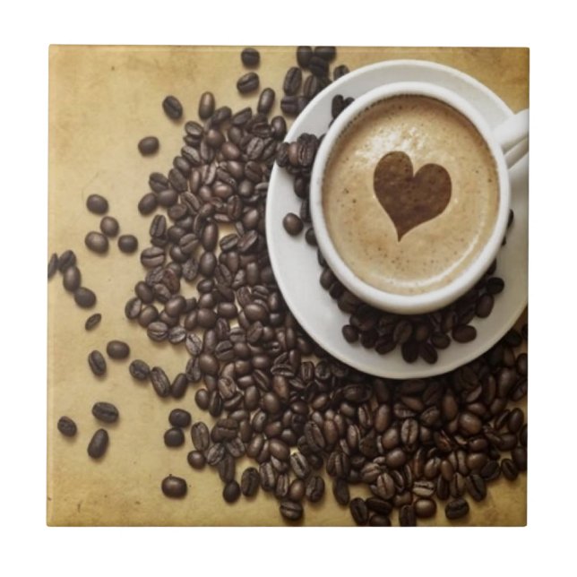 Cappucino Heart Cafe Tile (Front)