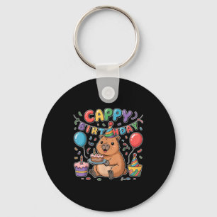 Cappy Birthday Capybara Lovers Girl Boy Happy Birt Keychain