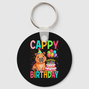 Cappy Birthday Capybara Lovers Girl Boy Happy Part Keychain