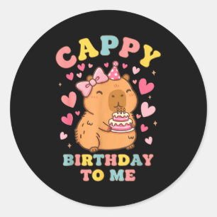 Cappy birthday to funny capybara birthday animal classic round sticker