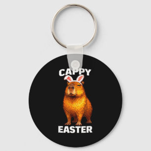 Cappy easter funny capybara bunny ears animal meme keychain