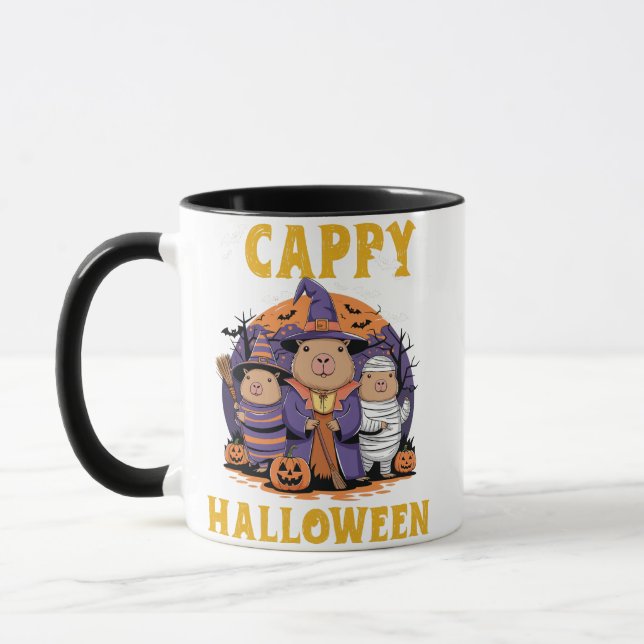 "Cappy Halloween Capybara Citrouille Mug - mignon  (Gauche)