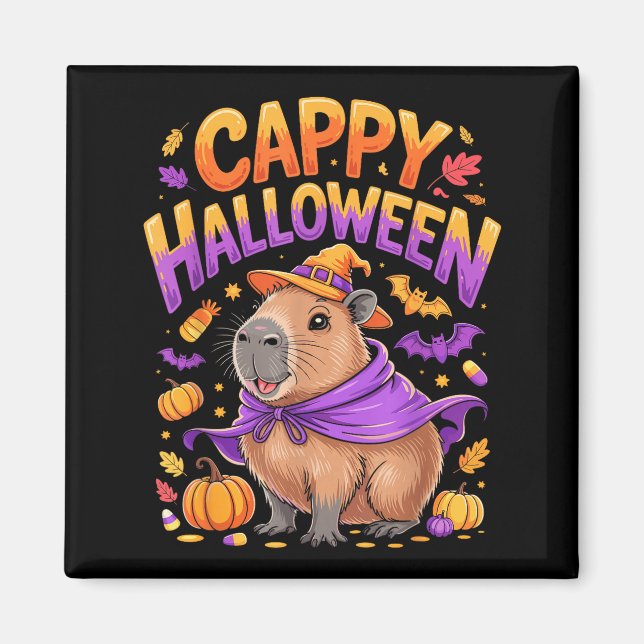 Cappy Halloween Capybara Witch  Magnet (Front)