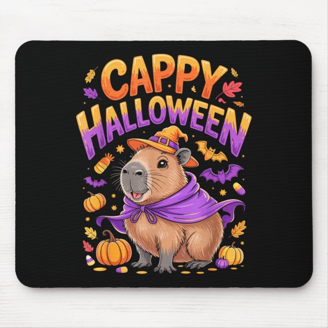 Cappy Halloween Capybara Witch  Mouse Pad (Front)