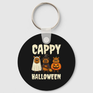Cappy Halloween Funny Capybara Ghost Witch Pumpkin Keychain