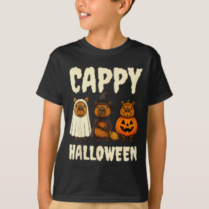Cappy Halloween Funny Capybara Ghost Witch Pumpkin T-Shirt