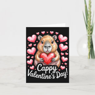 Cappy Valentine’s Day Cute Capybara Heart Design P Card
