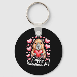Cappy Valentine’s Day Cute Capybara Heart Design P Keychain