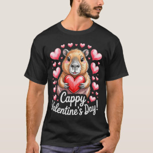 Cappy Valentine’s Day Cute Capybara Heart Design P T-Shirt