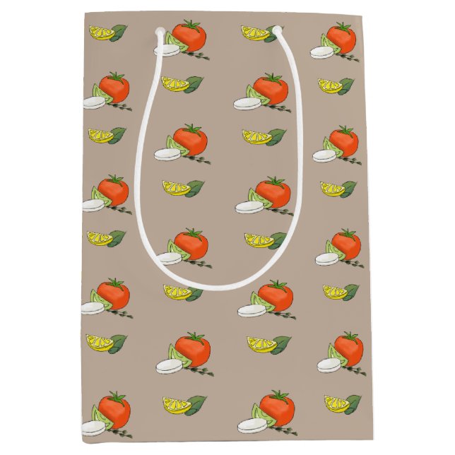 Caprese Italian Appetizer Chef Foodie Bride Gift Medium Gift Bag (Front)