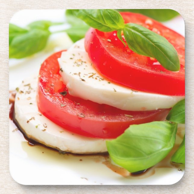 Caprese Salad. Tomato and Mozzarella slices Coaster (Front)