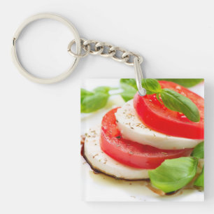 Caprese Salad. Tomato and Mozzarella slices Keychain