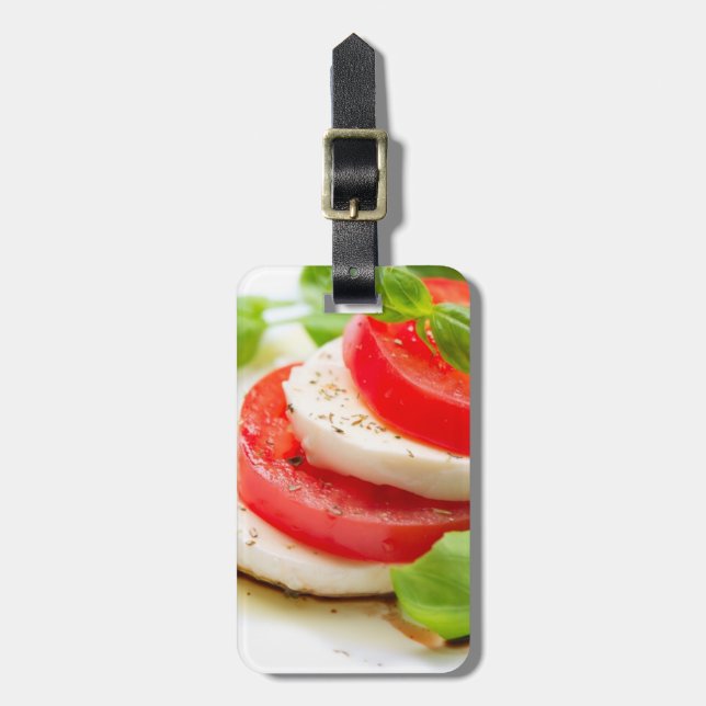 Caprese Salad. Tomato and Mozzarella slices Luggage Tag (Front Vertical)