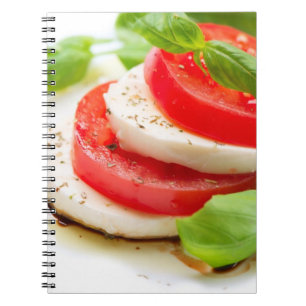 Caprese Salad. Tomato and Mozzarella slices Notebook