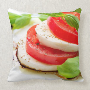 Caprese Salad. Tomato and Mozzarella slices Throw Pillow
