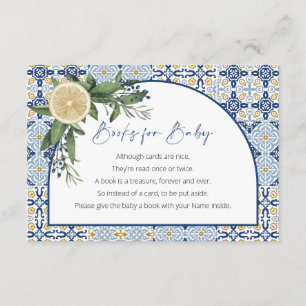 Capri Baby Shower, Citrus Italian, Books for Baby Enclosure Card