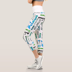Capri Biélorussie Беларусь Leggings Fleur Nationale de M