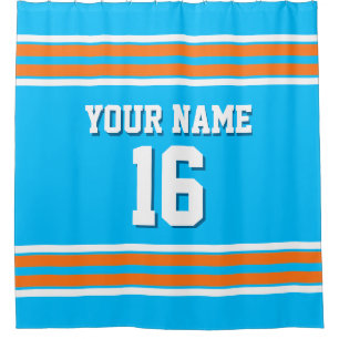 Capri Blue Pumpkin Orange Stripes Sports Jersey