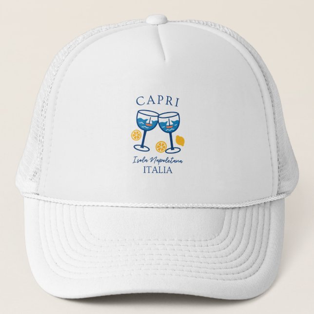 Capri – Coastal Summer Italy Travel Trucker Hat (Front)